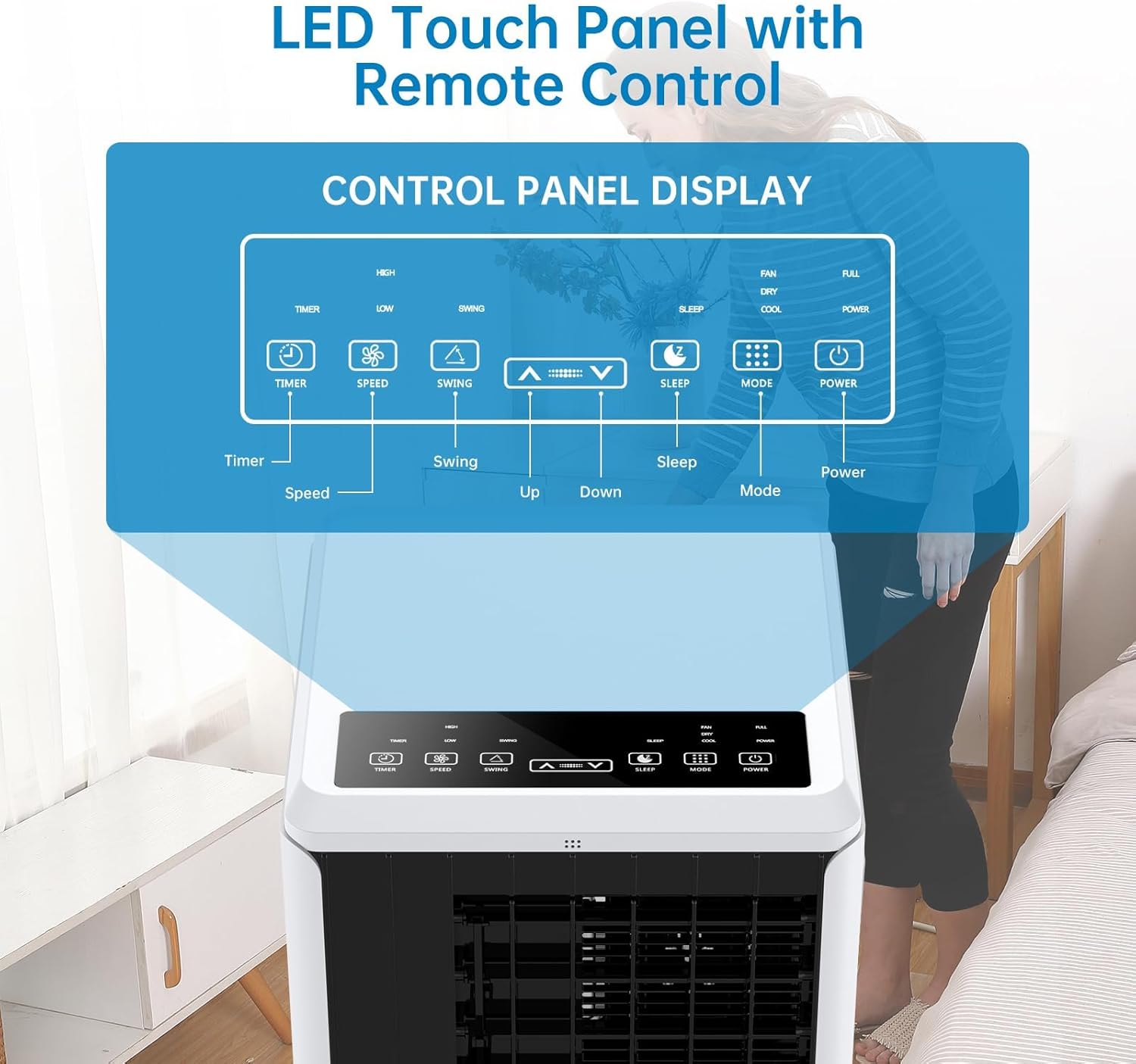 8,000 BTU Portable Air Conditioner With Remote, AC Unit With Built-In Cool, Dehumidifier & Fan Modes for Room Up to 350 Sq.Ft, Portable Ac Conditioner With 24 Hour Timer, Installation Kit,Gray