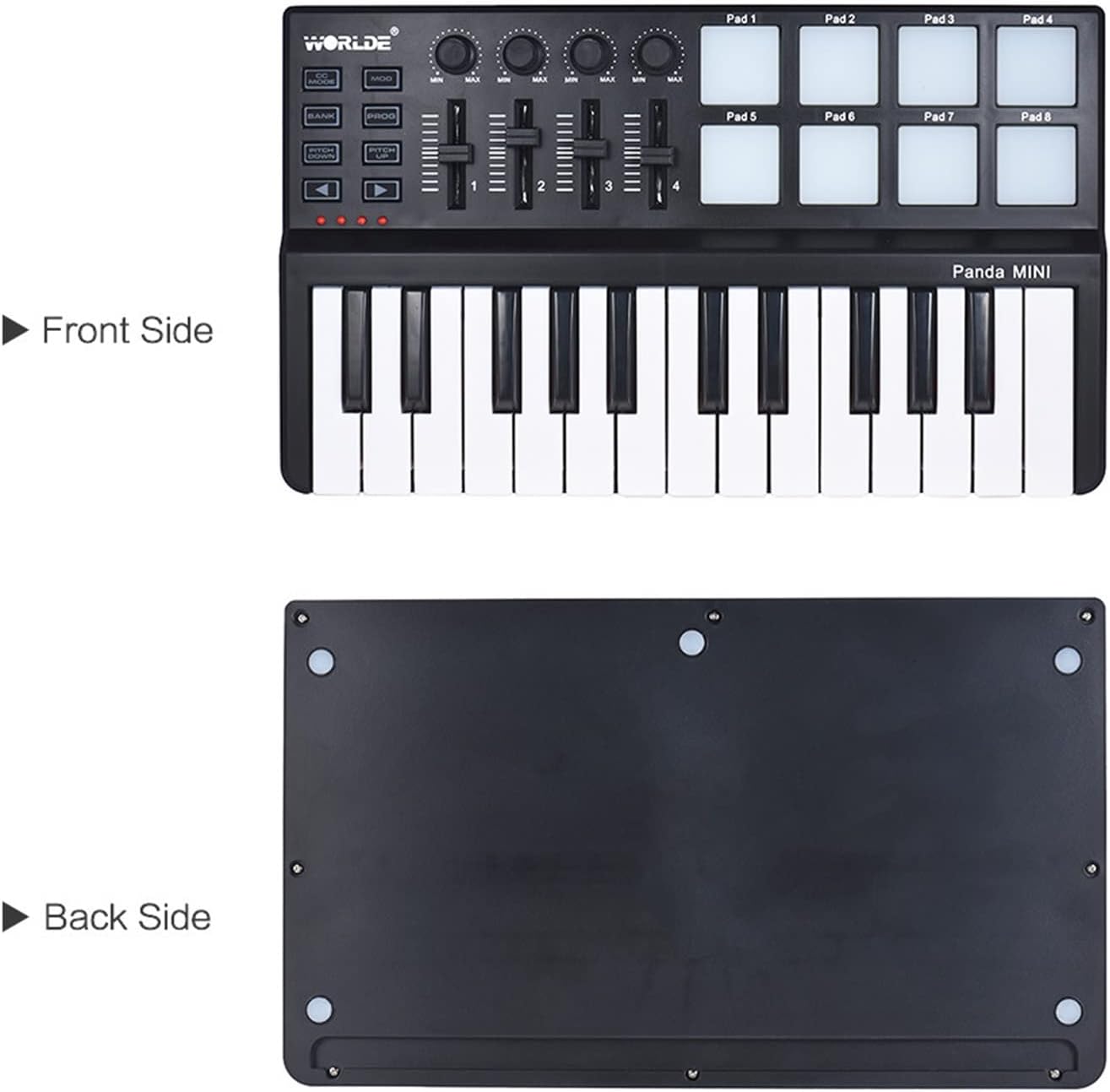 Keyboard Piano Keyboard Portable Mini 25-Key USB Keyboard and Drum Pad MIDI Controller