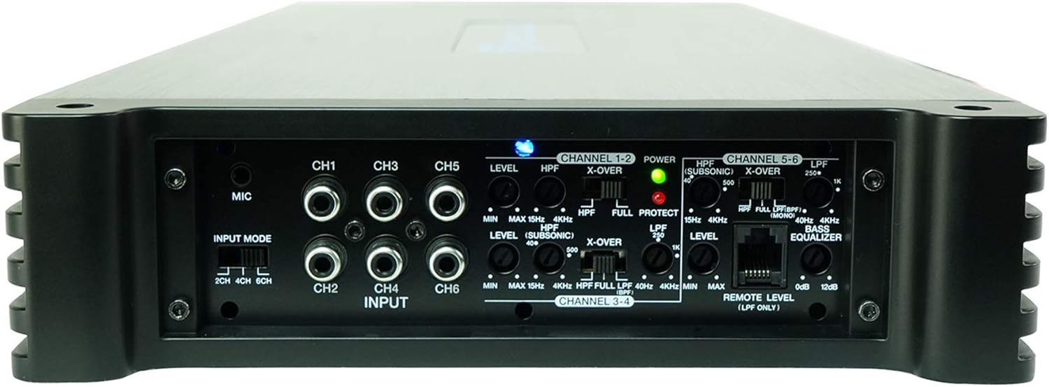 Rockville DBM65 2600W Peak / 660W RMS 6-Channel Marine Amplifier, IPX6, Includes Remote, Adjustable Crossover, PA Mic - Perfect for Boats, Subwoofers, and Marine Audio Systems