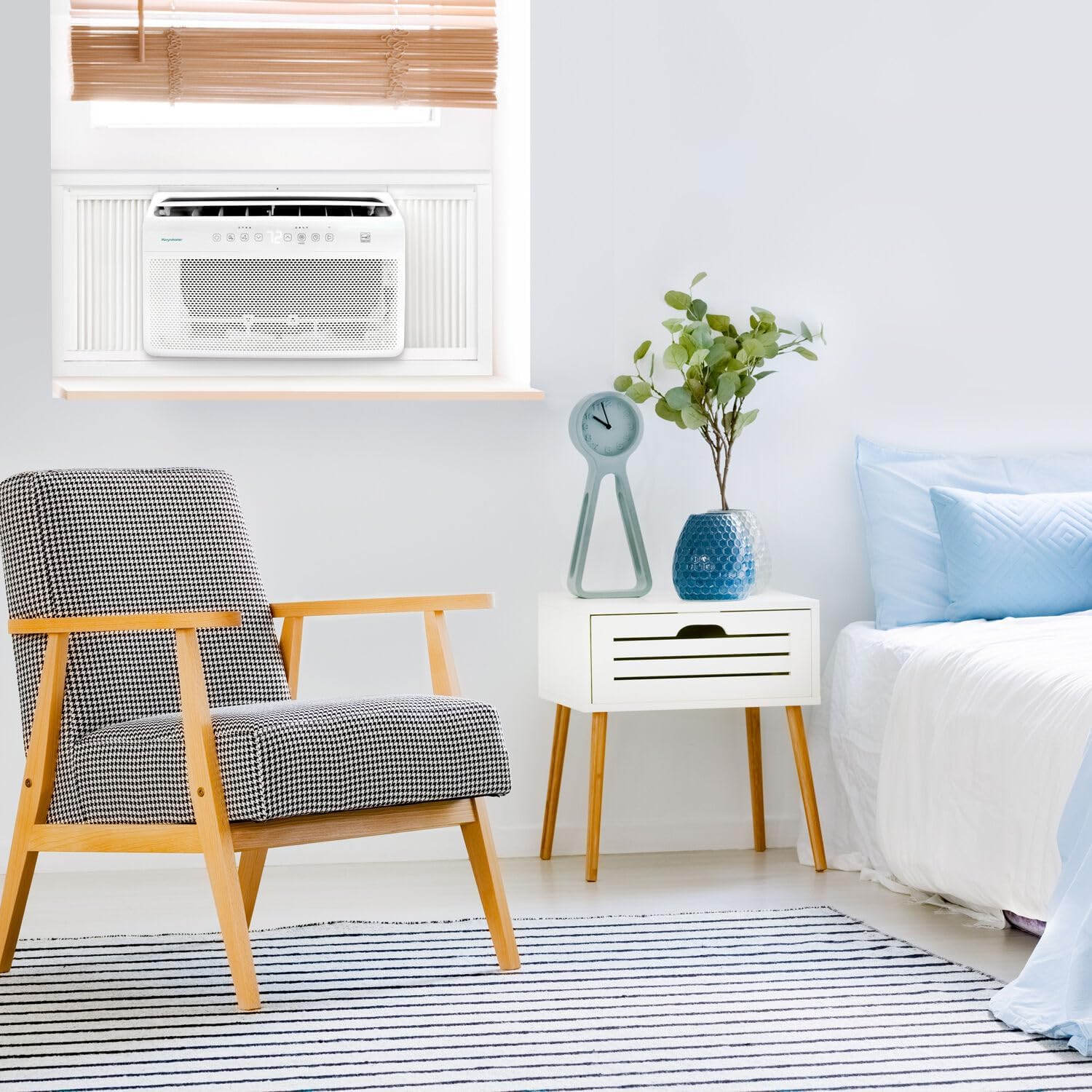 Keystone Energy Star 12,000 BTU Window Mounted Inverter Air Conditioner with Quiet, High Efficiency Operation and Remote, Window AC Unit for Apartment, Living Room, Medium-Large Rooms up to 550-Sq.Ft.