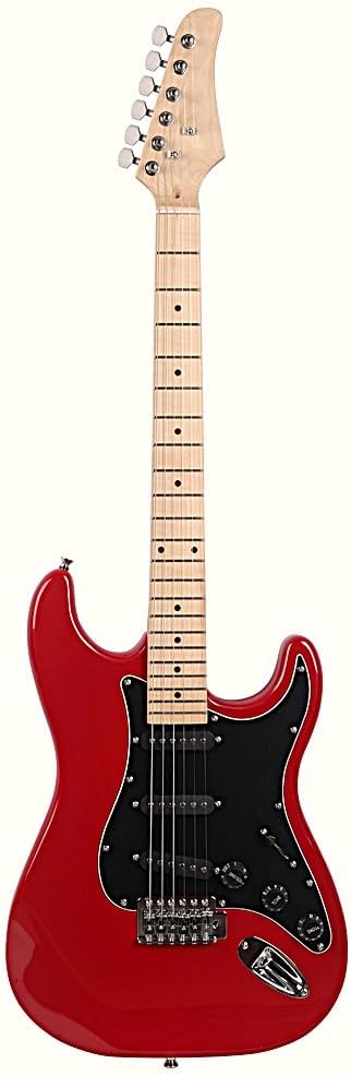 Red Electric Guitar Starter Package with Amp, Gig Bag, Strap, Cable, Pick, Whammy Bar, Full Size 39