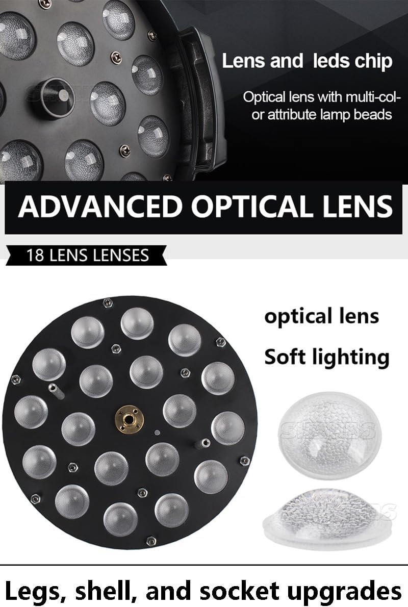 SHEHDS LED Par Lights 18x18W Zoom(14-45 Degree)/Wash/Strobe Effect Stage Light RGBWAP 6IN1 Uplights DMX512 Sound Activated RDM Function DJ Lights for Christmas Disco Club Party Dance Wedding Bar