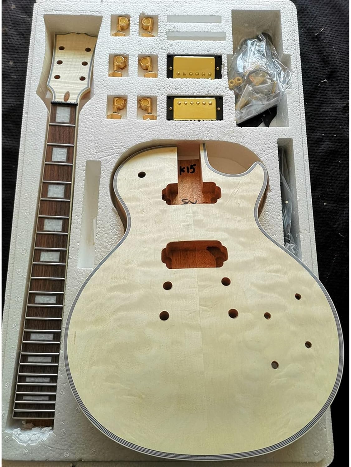 Mahogany Okoume Body Rosewood Fingerboard Complete Electric Guitar Assembly Accessories Unfinished Guitar Set