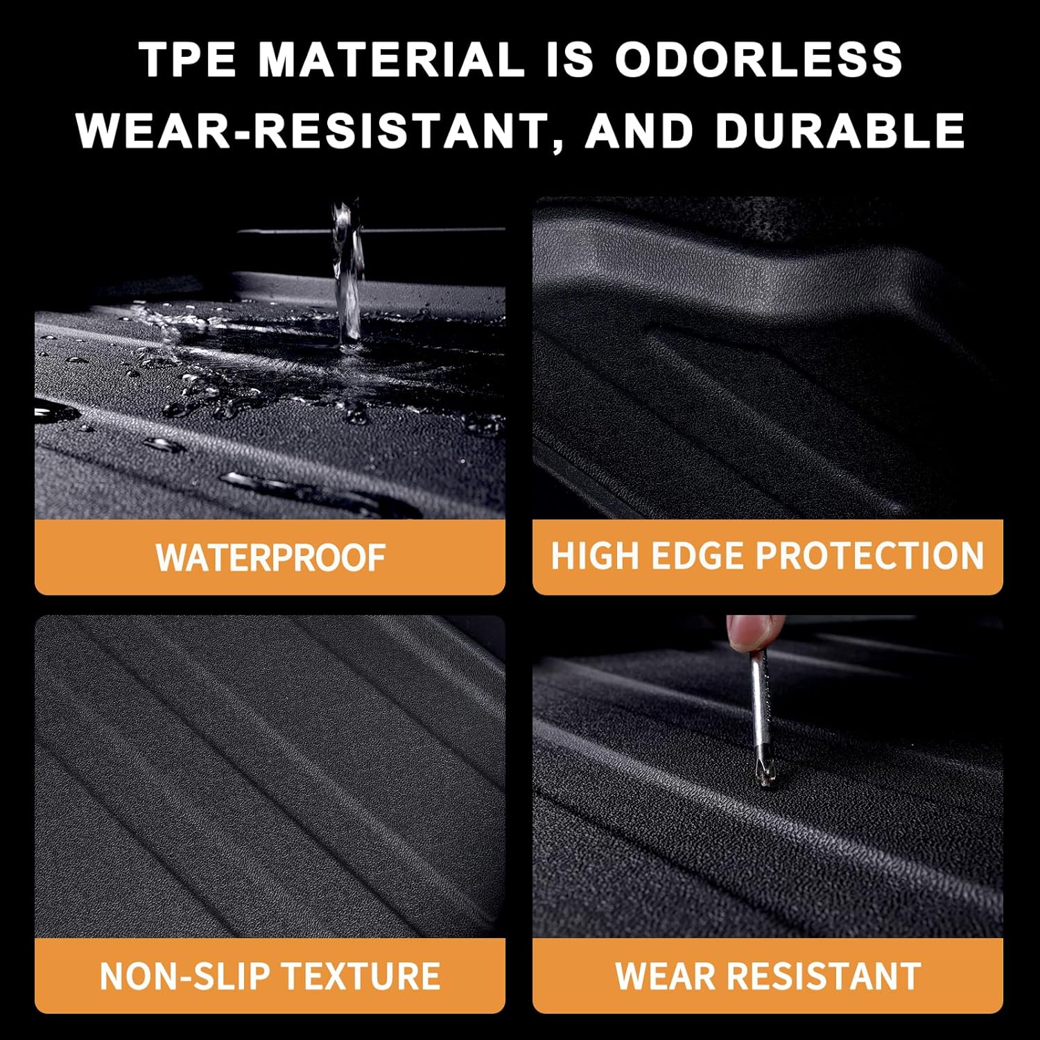 Floor Mats for 2026 Hyundai Palisade (Only Fit Gas), TPE All Weather Protection Car Mats Floor Liners Automotive Accessories,Black