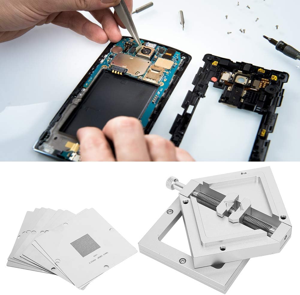 BGA Reballing Rework Station HT 90, Complete DIY Tools for Notebook CPU Phone Digital Products, Adjustable Chip Size, Durable Aluminum Alloy, Universal Fixture for 9 43mm BGA Chi