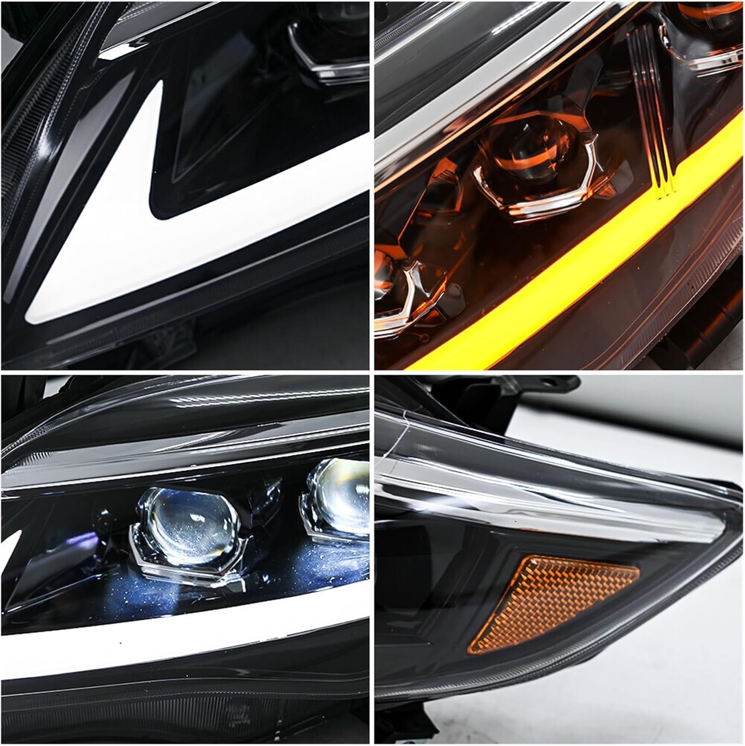 2Pcs Full LED Headlights Assembly Compatible For Toyota Corolla 4-Door 2011-2013 Turn Signal Front Head Lamps DRL Headlamp Accessories
