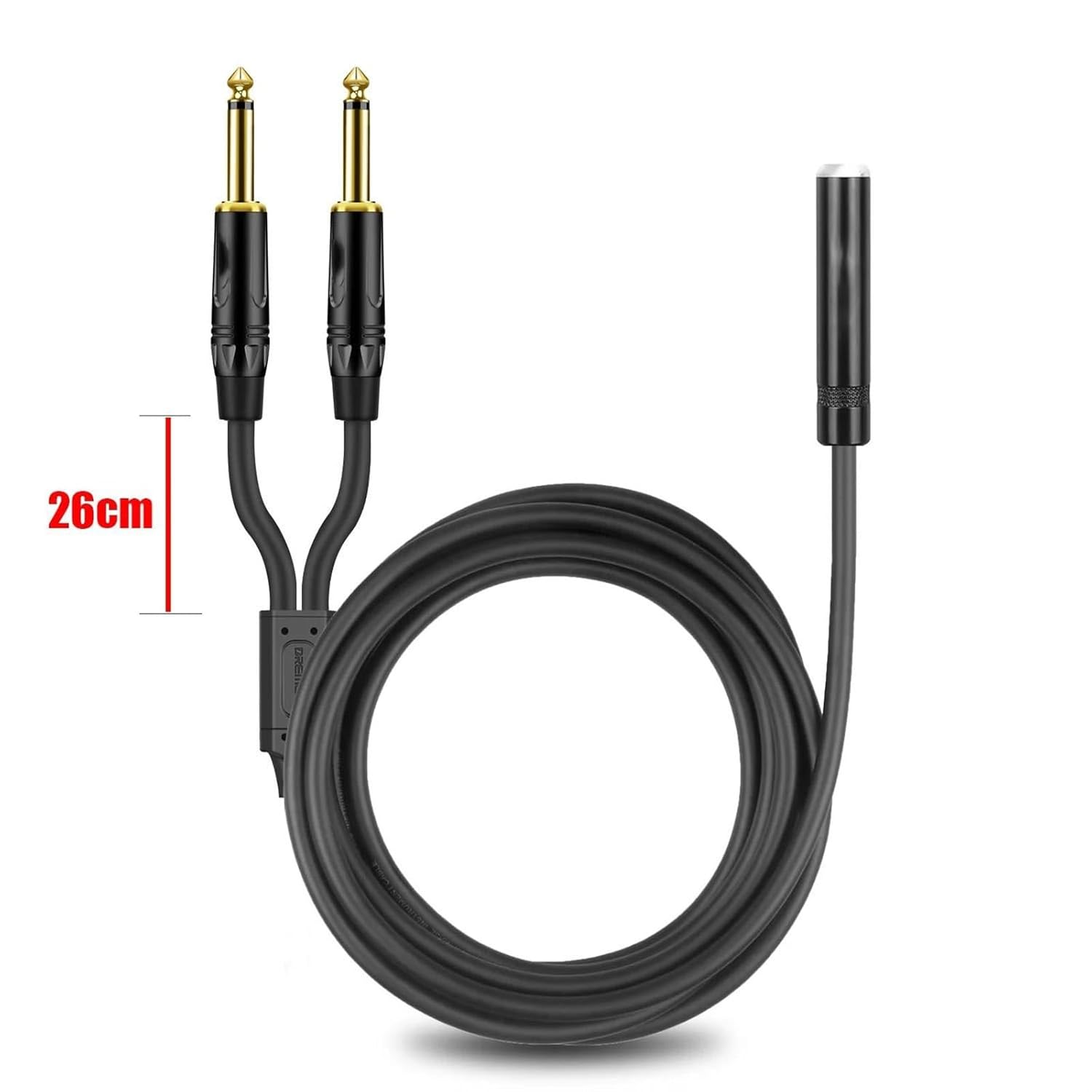 Guitar Audio Cable Extension Cable 6.5mm Female To 2x6.5mm Male 1/4 Inch Cable For Amplifier Microphone Mixer Connect Guitar Bass(TRS to TS,10M)