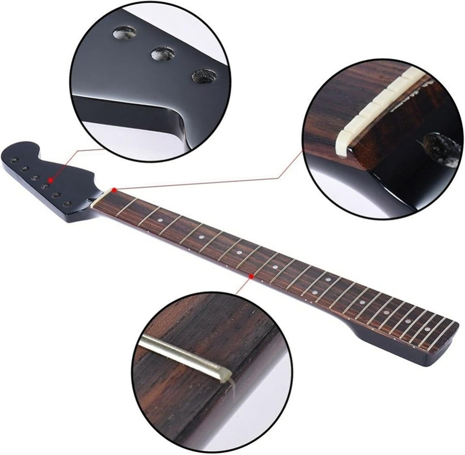 Matte Black 22 Fret Electric Guitar Neck/Maple Stem/Rosewood Fingerboard Guitar Accessories Unfinished Guitar Neck