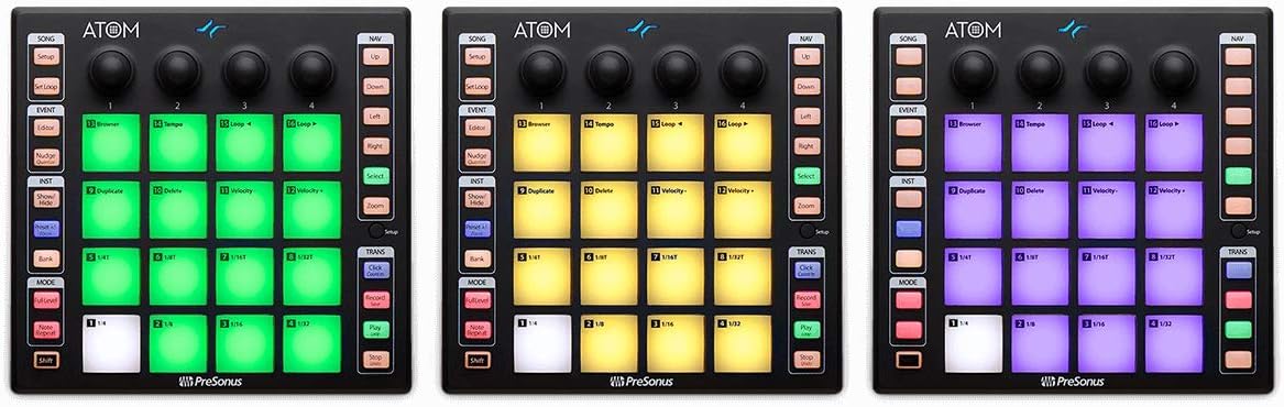 PreSonus ATOM Production, MIDI Pad Controller for USB/iPad & iOS, Eris 3.5 BT Pair Monitors, 24 Pack Acoustic Soundproof Foam Wedge Sound Insulation Panels + 3.5mm/TRS to Dual 1/4