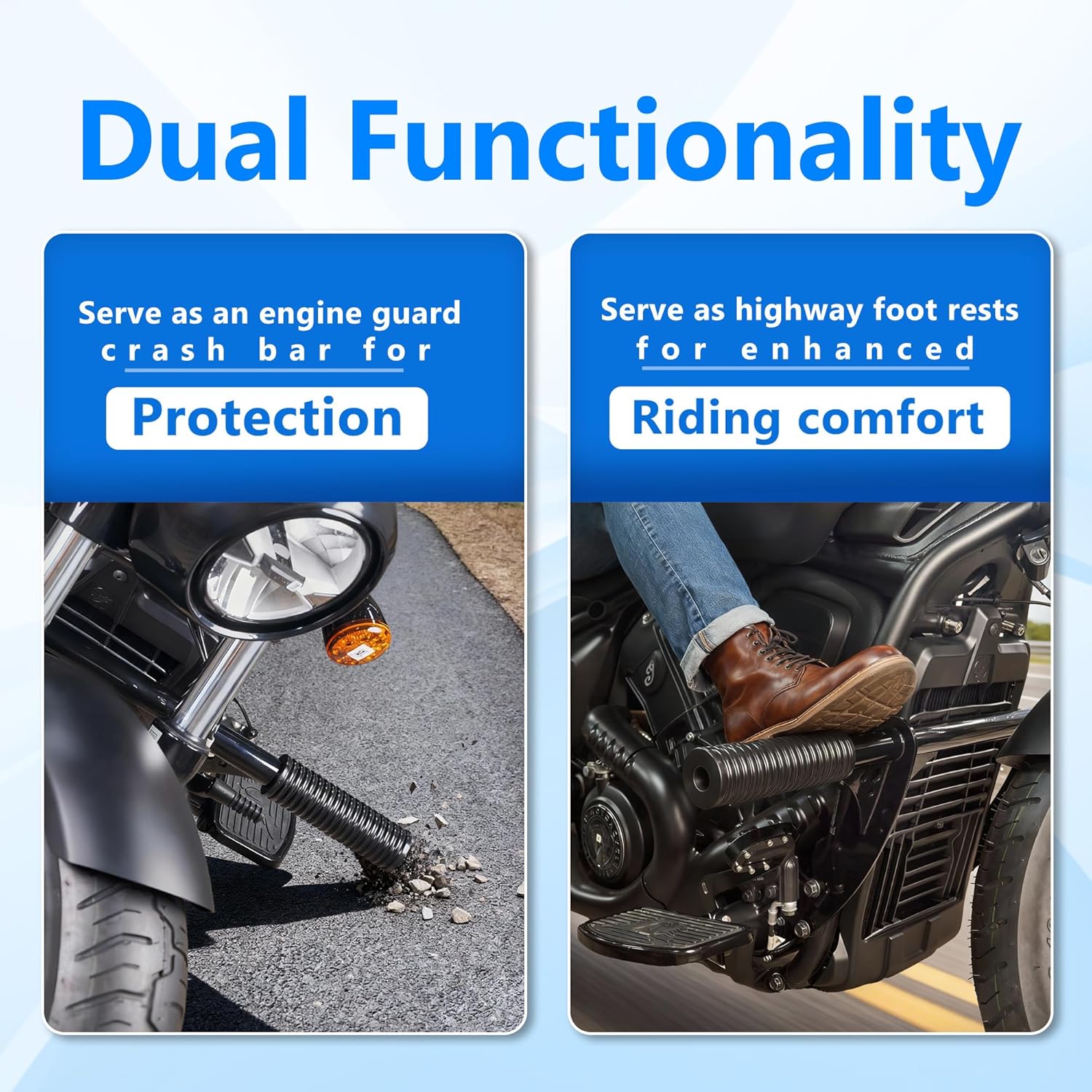 Accessories FOR 2025 Scouts Models,Engine Guard Crash Bars Tip-Over Falling Protectors Rider Highway Foot Rests for Indian Scout Bobber 2025 (Glossy Black Style)