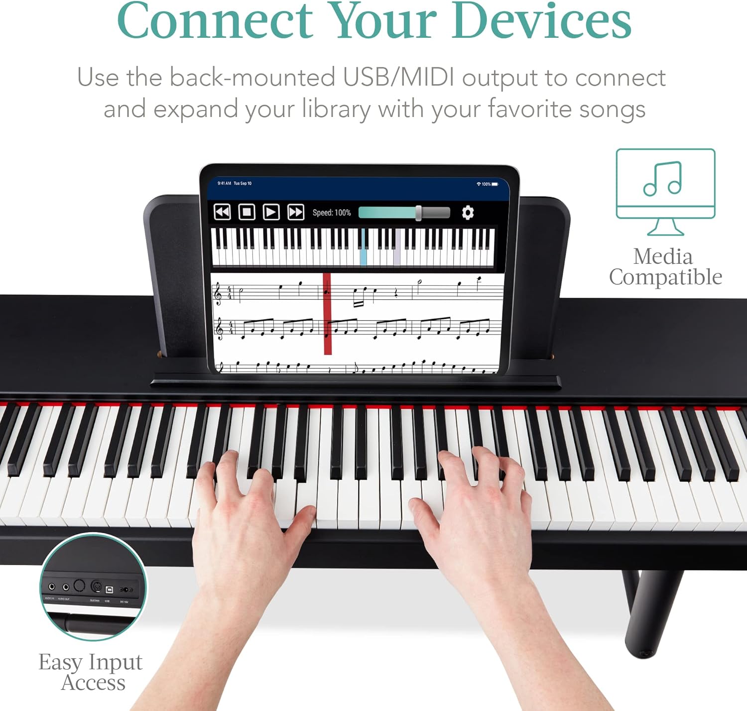 Best Choice Products 88-Key Weighted Full Size Digital Piano, Electronic Keyboard Set for All Experience Levels w/U-Stand, 3 Sustain Pedal Unit, Stool, Keyboard Cover, 2 Headphone Jacks