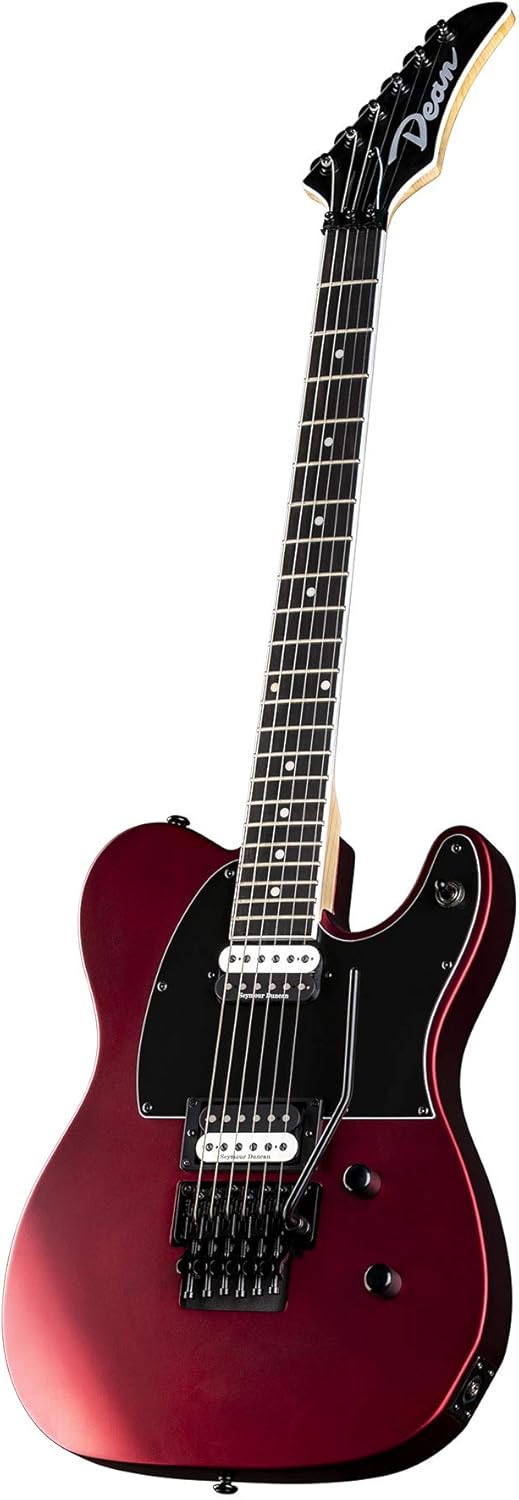 Dean Guitars Dean Nash Vegas Select Floyd Electric Guitar, Metallic Red Satin, Nv Sel F Mrs