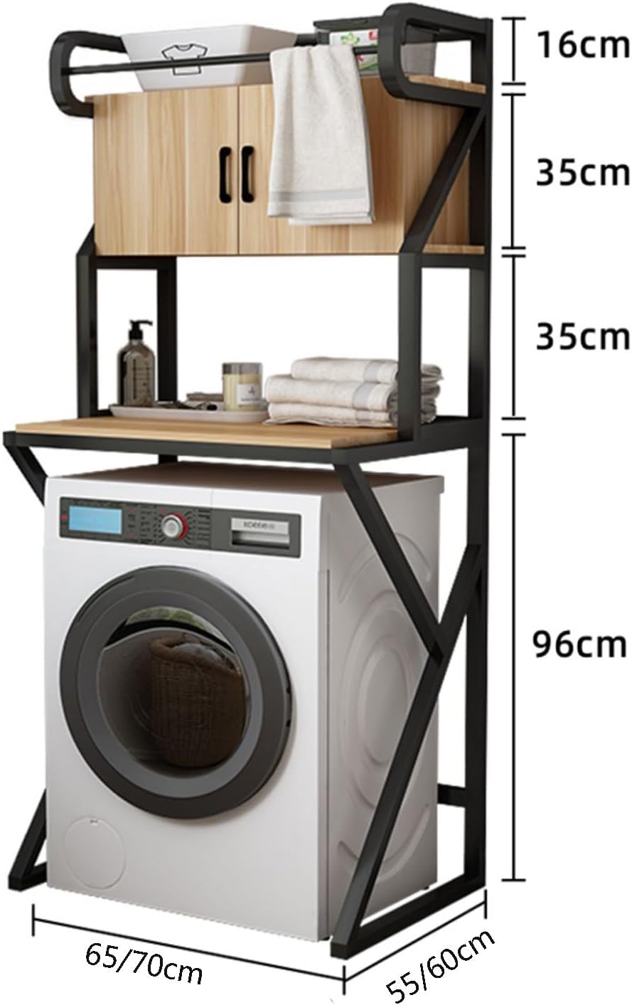 Over Washing Machine Storage Rack, Drum Washing Machine, Balcony Bathroom Stand, Cabinet with Storage Cabinet (C)