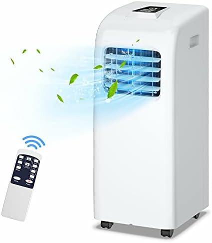 GOFLAME 8000BTU Air Conditioner Portable, Standing Room AC Unit with Remote Control and LED Display, Built-in Dehumidifier, Fan Mode, Window and Wall Mount