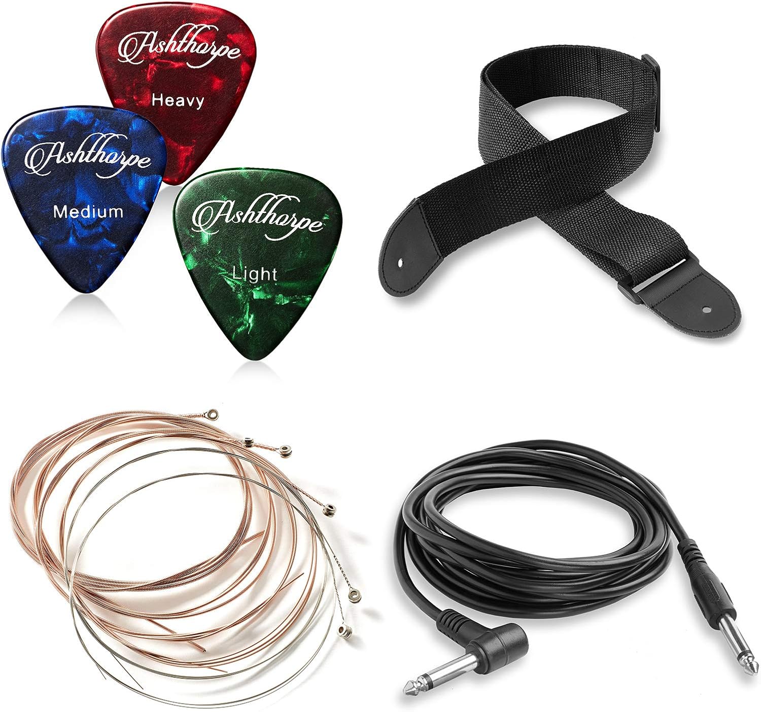 Ashthorpe Full-Size Cutaway Thinline Acoustic-Electric Guitar Package - Premium Tonewoods - Brown