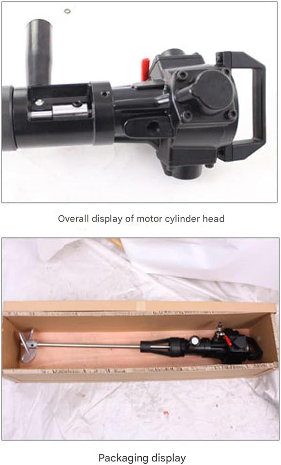 1/4HP 5 Gallon Pneumatic Paint Mixer Paint Stirring Machine with 4 Inch Mixing Impeller, Ink Dye Coating Liquid Mix Tool Tank Barrel Air Mixer