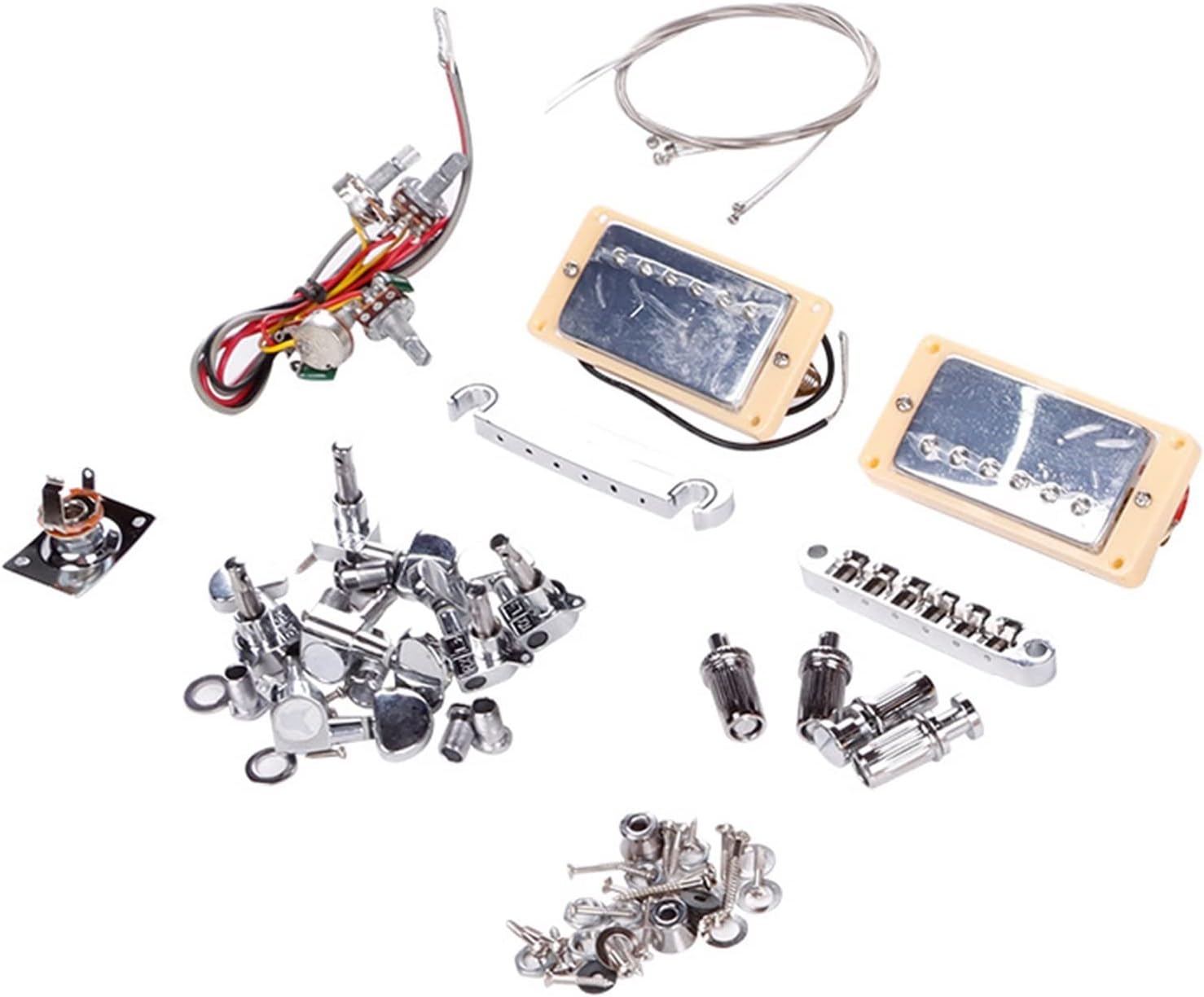 TSTS for LP Electric Guitar Set Neck Guitar Body Wood Billet DIY Semi-Finished Complete Accessories Set Unfinished Electric Guitar Kit