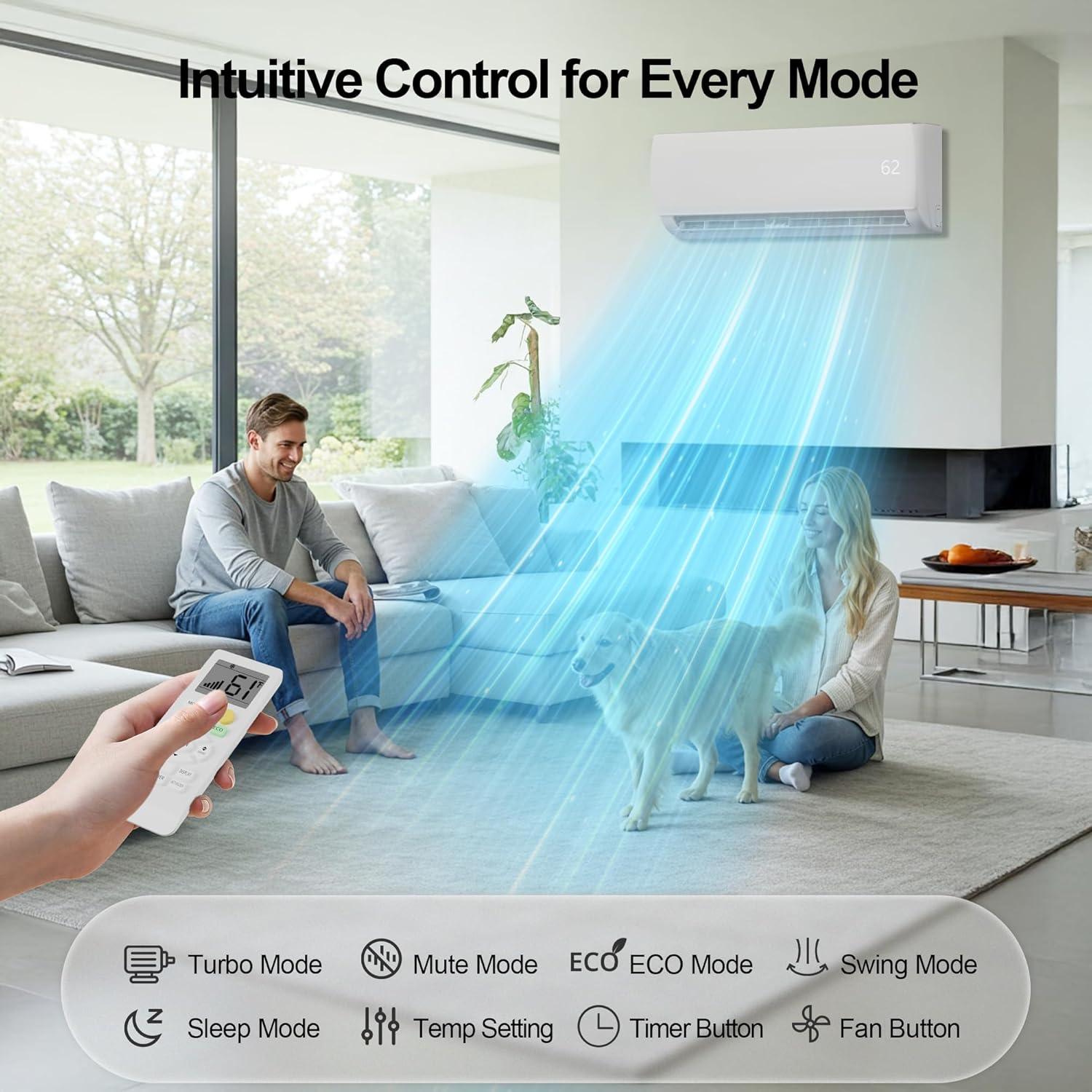 12000 BTU Mini Split AC/Heating System,19 SEER2 208/230V Energy Efficient Ductless Inverter System,Cools Up to 750 Sq.Ft with Pre-Charged Condenser,Heat Pump & Installation Kits