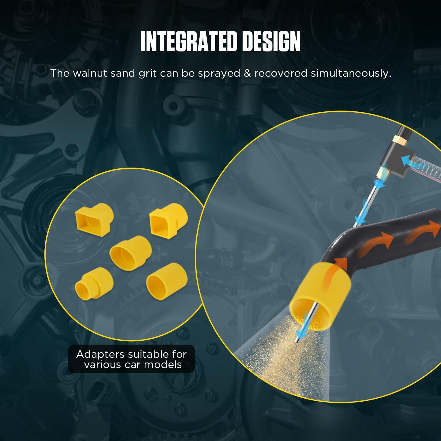 Walnut Blaster Cleaner, HTS558 Automotive Engine Intake Pipe Valve Cleaning Machine, Automotive Engine Carbon Remover, Valvetronic System Walnut Powder Sand Carbon Deposits Cleaner