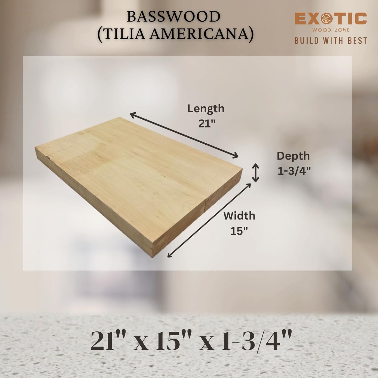 Exotic Wood Zone | Basswood Electric/Bass Musical Guitar Body Blanks | Luither Tonewood Suppliers | 21