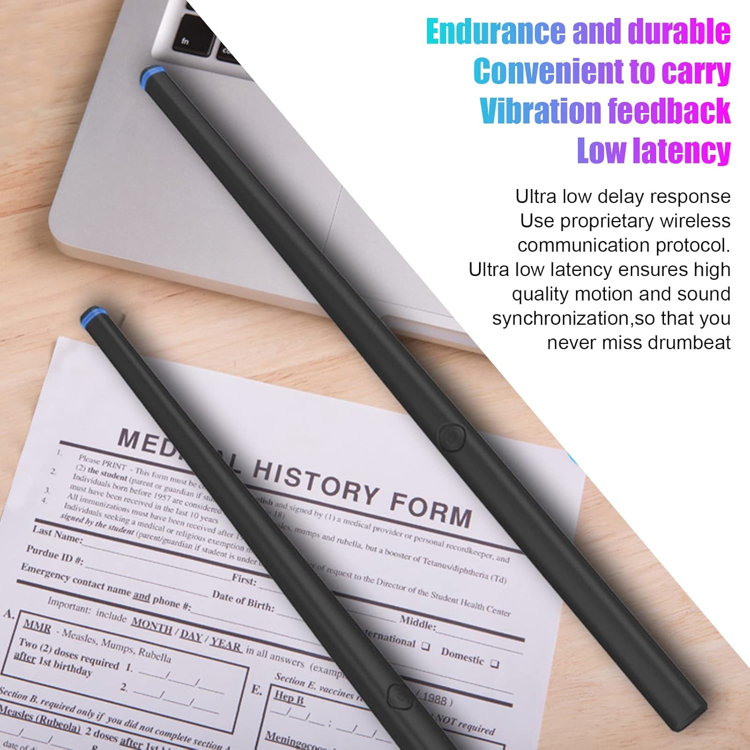 Diydeg Air Drum Sticks, Portable Virtual Electronic Drum Set with Pedals, Bluetooth & MIDI Function, Electronic Air Drum Rock Beat Rhythm Stick Percussion Instrument Tool for Adults, Kids