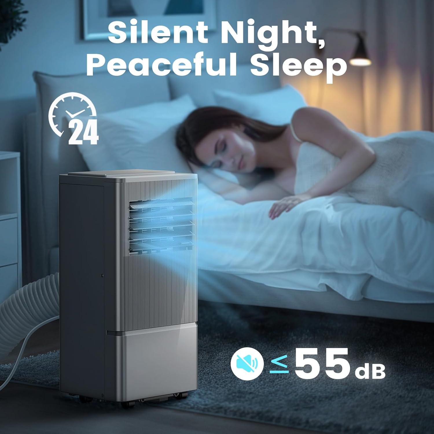 Air Choice Portable Air Conditioner, 10000 BTU Air Conditioner Portable for Room Up to 450 Sq.Ft, 24H Timer, 3-in-1 Quiet AC Unit, Dehumidifier, Fan, Remote, Window Kit Included, Metallic Grey