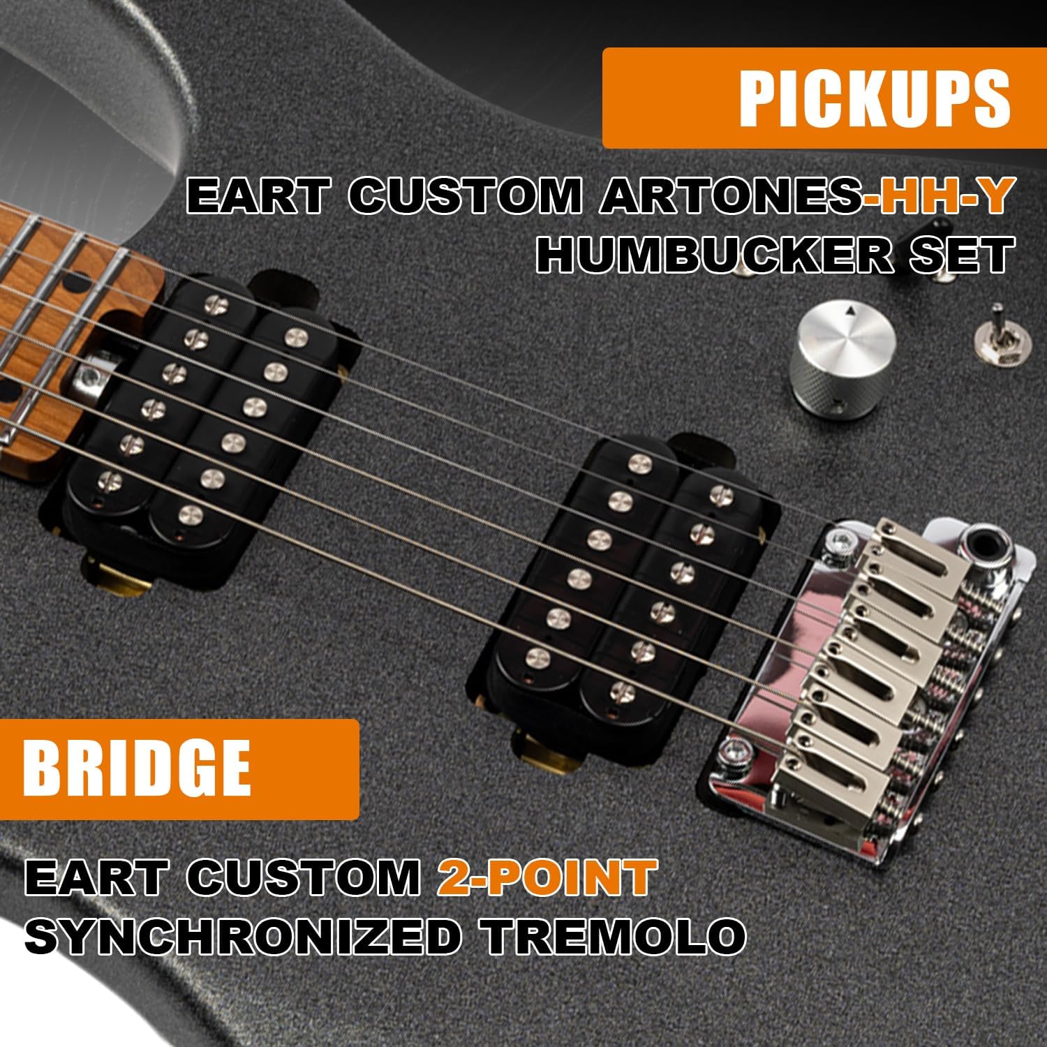 EART EYP-OMNI24 Solid Body Electric Guitar, 25.5