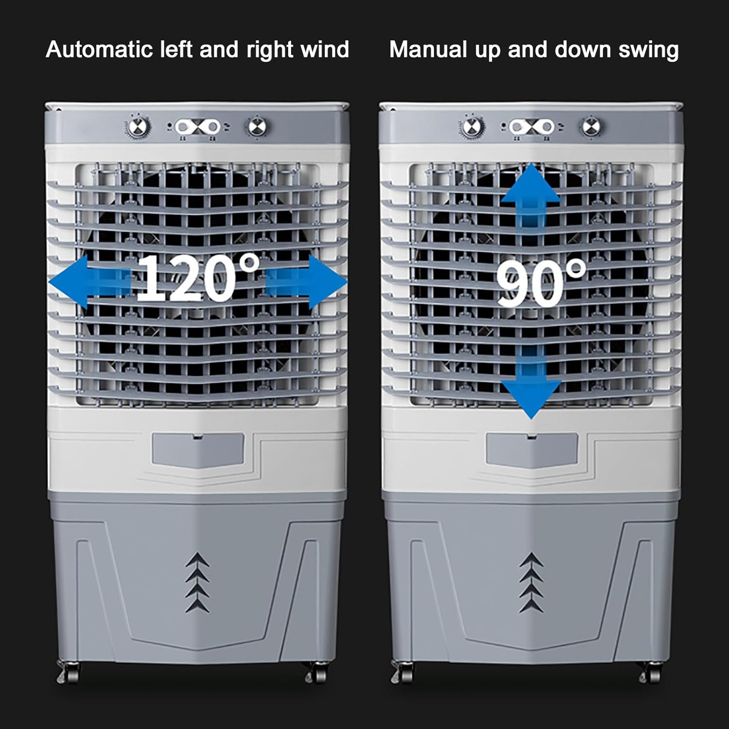 Portable Air Conditioners, Evaporative Air Cooler, 3-IN-1 Portable AC, 12 Hours Timer, 3 Wind Speeds, Double Water Tank, for Outdoor Indoor Use(90cm/35.4in)