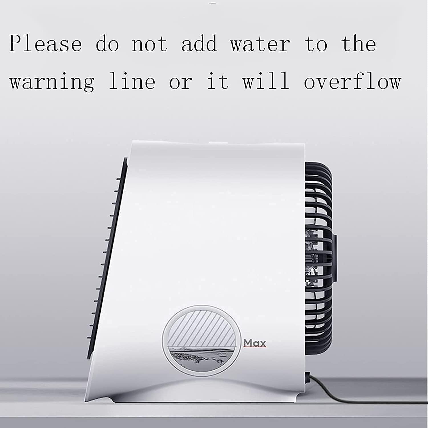 Portable Air Conditioner Fan, 3 Wind Speeds USB Air Cooler, Personal Air Cooler Fan for Home, Room, Desk and Camping (Color : White)