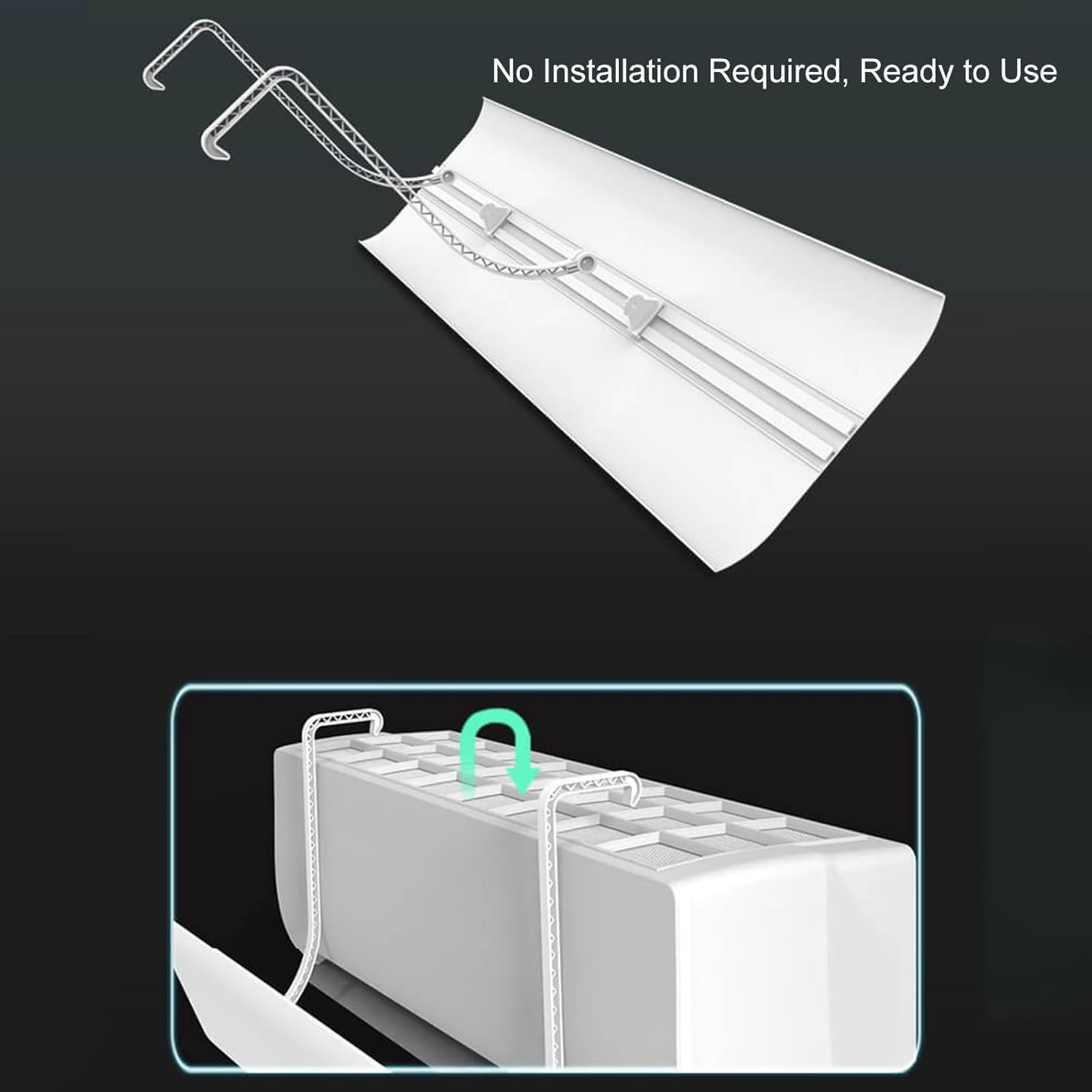 Universal Air Conditioner Deflector, Adjustable Air Conditioning Baffle, Anti-Direct Blow Baffle, Easy to Install, for Winter & Summer Use