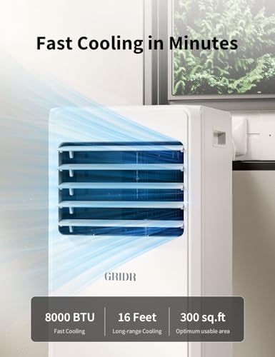 Portable Air Conditioners, 8,000 BTU AC Unit for Bedroom with 4 Modes Cooling/Dehumidifier/Fan/Sleep, Up to 300 sq.ft, 45db Quiet, 24H Timer & Remote, Portable AC Unit for Room Indoors