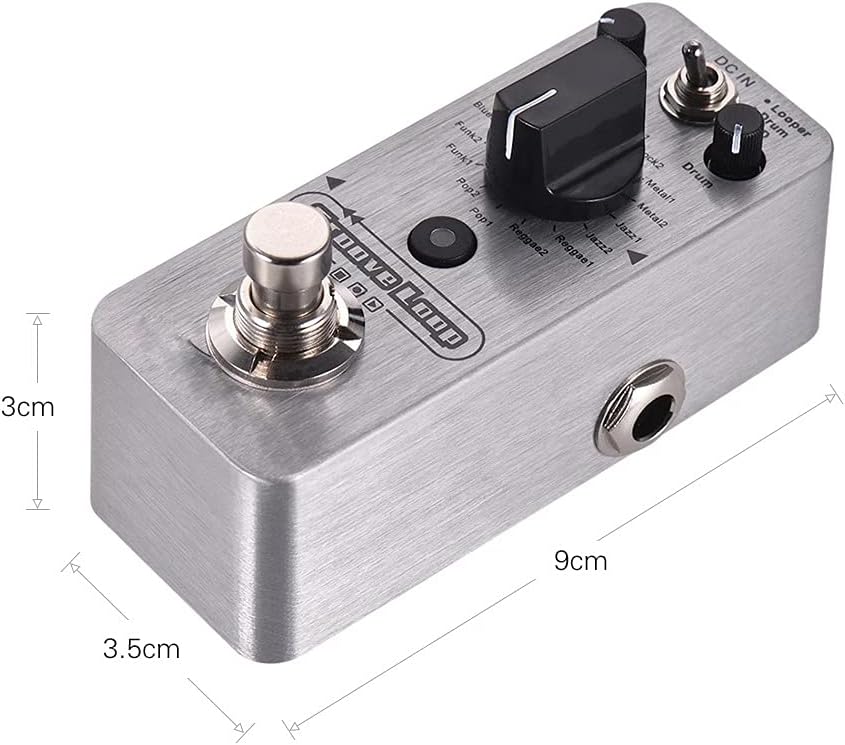 Loop Guitar Pedal Drum Machine & Looper Effect 3 Modes Max. 20min Recording Time Tap Tempo