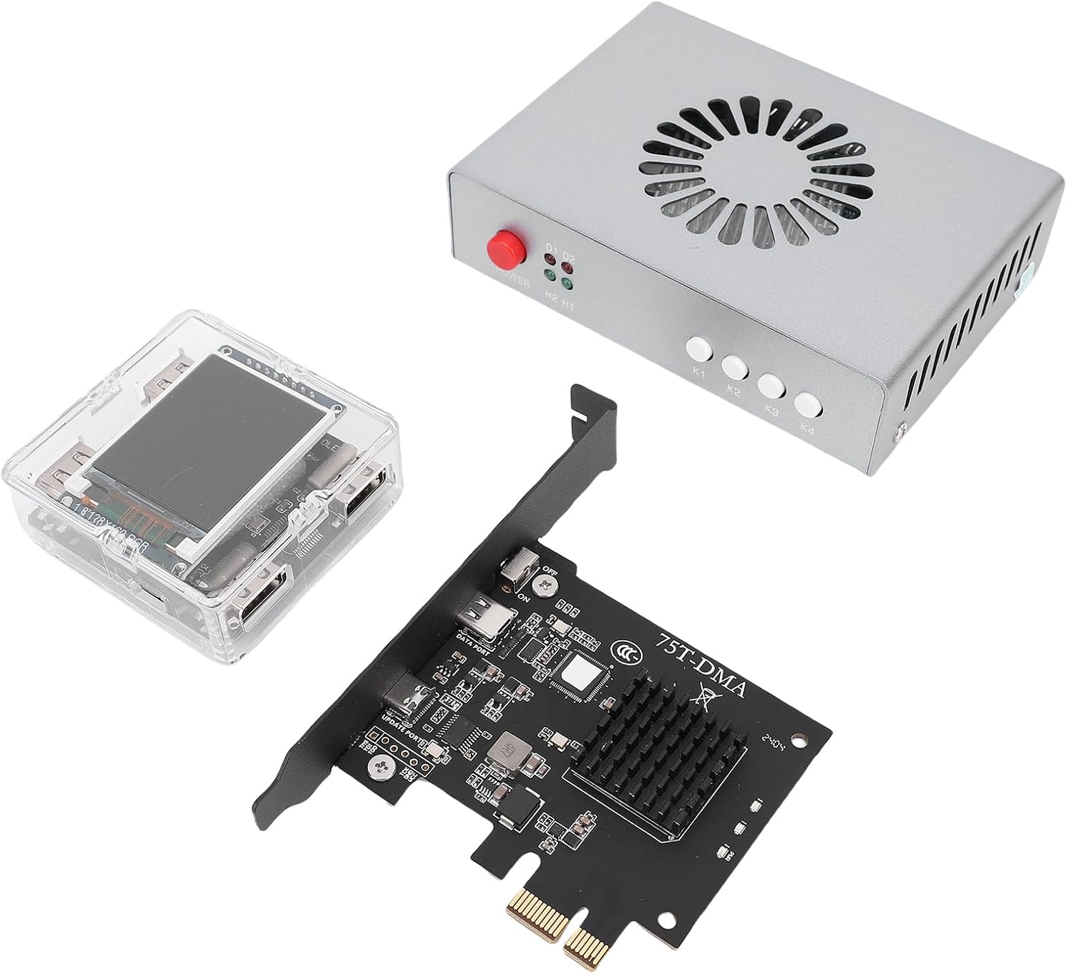 DMA Fuser Complete Kit 3840x2160 60Hz Keyboard Controller Overlayer Synthesizer, Aluminum Alloy Interface for Gaming Console, Dual Machine Access Support