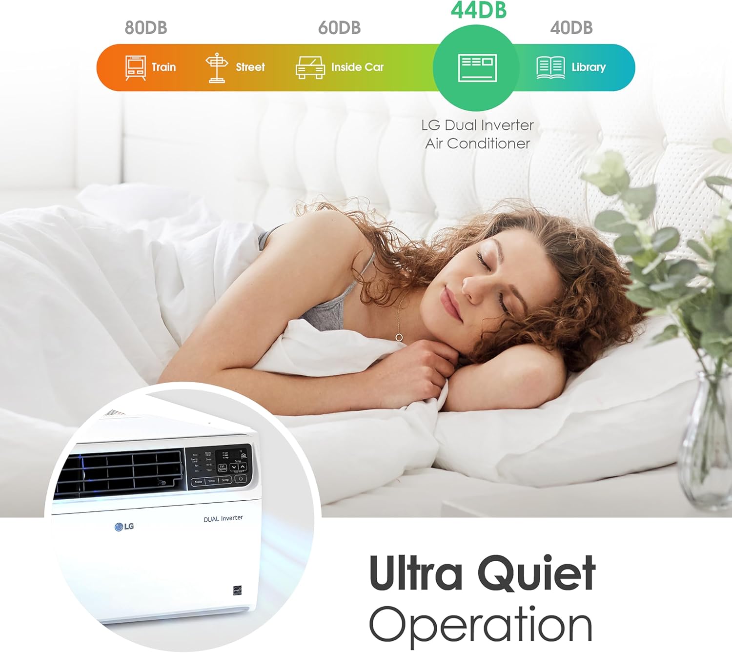 LG 14,000 BTU DUAL Inverter Smart Window Air Conditioner, 115V, Cools 800 Sq. Ft. for Bedroom, Living Room, Apartment, Quiet Operation, ENERGY STAR®, works with LG ThinQ, Amazon Alexa and Hey Google