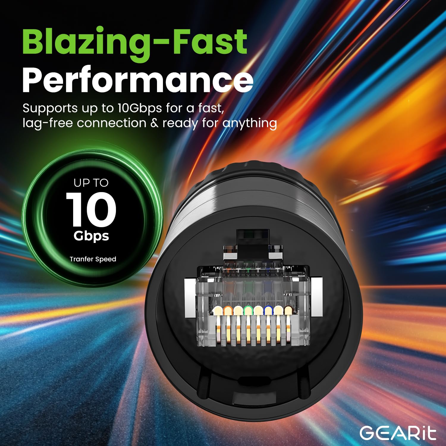 GEARit Shielded CAT6 Ethercon Cable (100 Feet) Professional Audio & Lighting RJ45 EtherCON-Compatible Cable for Studio, Stage, Concerts - 100ft Black