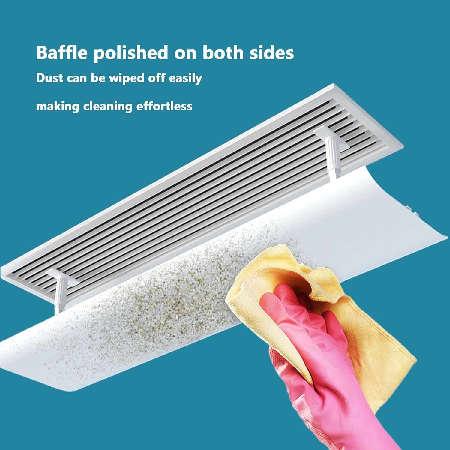 Central Air Conditioner Deflector - Adjustable Ceiling Vent Diffuser With 180° Wide-Angle, Anti-Condensation Baffle For Prevent Direct Breeze & Improve Airflow(47x12in/120x30cm)