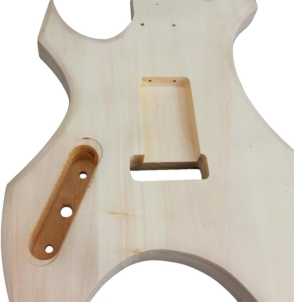 Complete Set Electric Guitar Kit Mahogany Neck 22 Frets 25.5 inch Rosewood Fingerboard Unfinished Basswood Body with Fully Components Guitar Parts Included