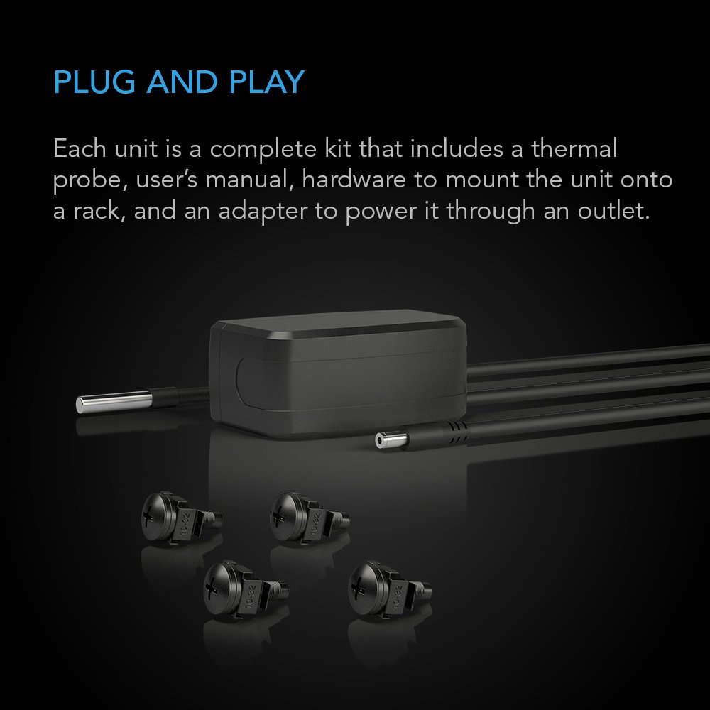 AC Infinity CLOUDPLATE T9-N, Rack Mount Fan Panel 3U, Intake Airflow, for Cooling AV, Home Theater, Network 19” Racks