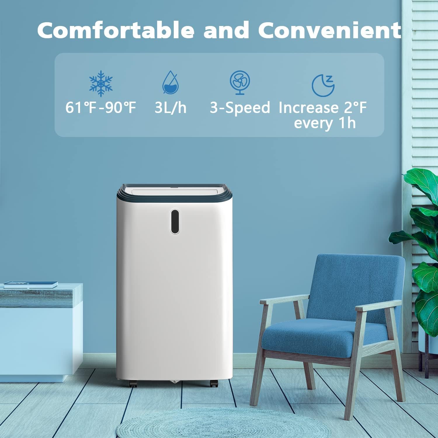 COWSAR 14000BTU Portable Air Conditioner for Room, 4-IN-1 Portable Air Conditioners Cooling Up to 500sq.ft Portable AC Unit 