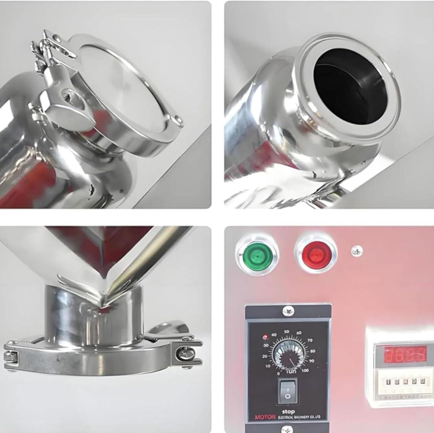 Small Mixer V-Type Experimental Mixer,2L Lab Shear V Type Dry Powder Mixer, Mixing Machine for Powder, 304 Stainless Steel Blender