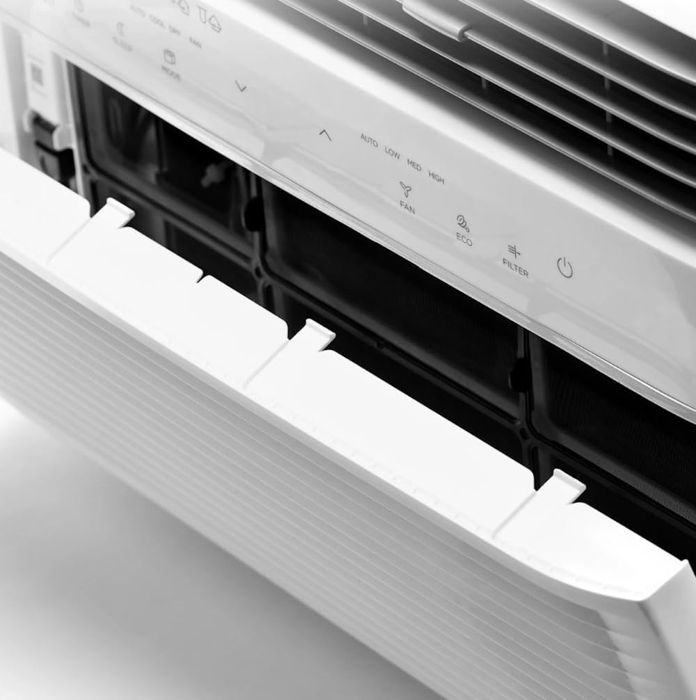 Midea 8,000 BTU DOE SmartCool Window Air Conditioner, for spaces up to 350 sq. ft., 3-in-1 technology: combines air conditioning, dehumidification - MAW08S1YWT