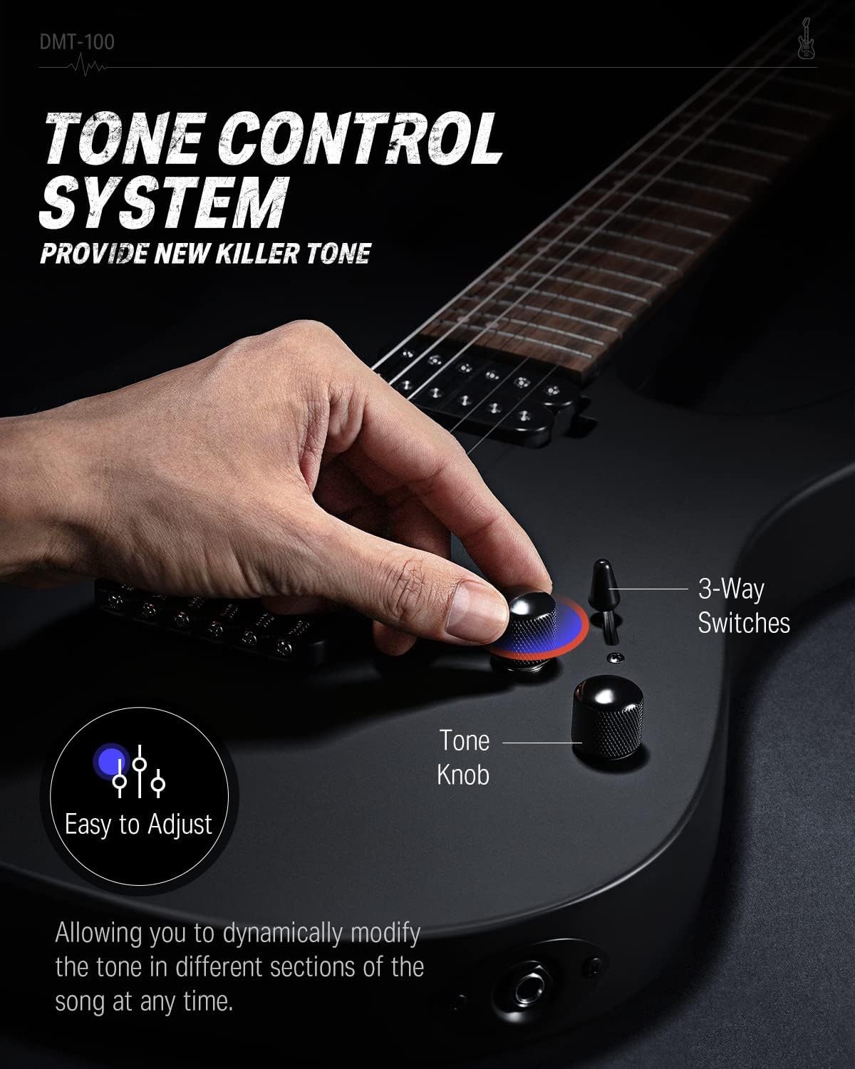 Donner Solid Body Electric Guitar, Matte Finish 39 Inch Metal Electric Guitar Beginner Kits-Modulation Pedal