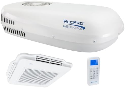 RecPro RV Air Conditioner 13.5K BTU | Low Profile Non-Ducted AC with Heat Pump | Quiet Cooling & Heating | 110–120V | Easy Install | for Campers, Travel Trailers, RVs, Motorhomes, Food Trucks (White)
