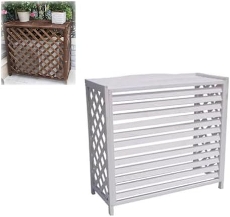 Air Conditioner Cover Wood Ac Covers for Outside Decorative Ac Unit Cover Air Conditioner Covers for Outside Heat Pump Cover HVAC Cover Bianco