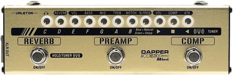 VALETON Dapper Acoustic Mini Electric-Acoustic Guitar DI Analog Preamp Multi-Effects Pedal