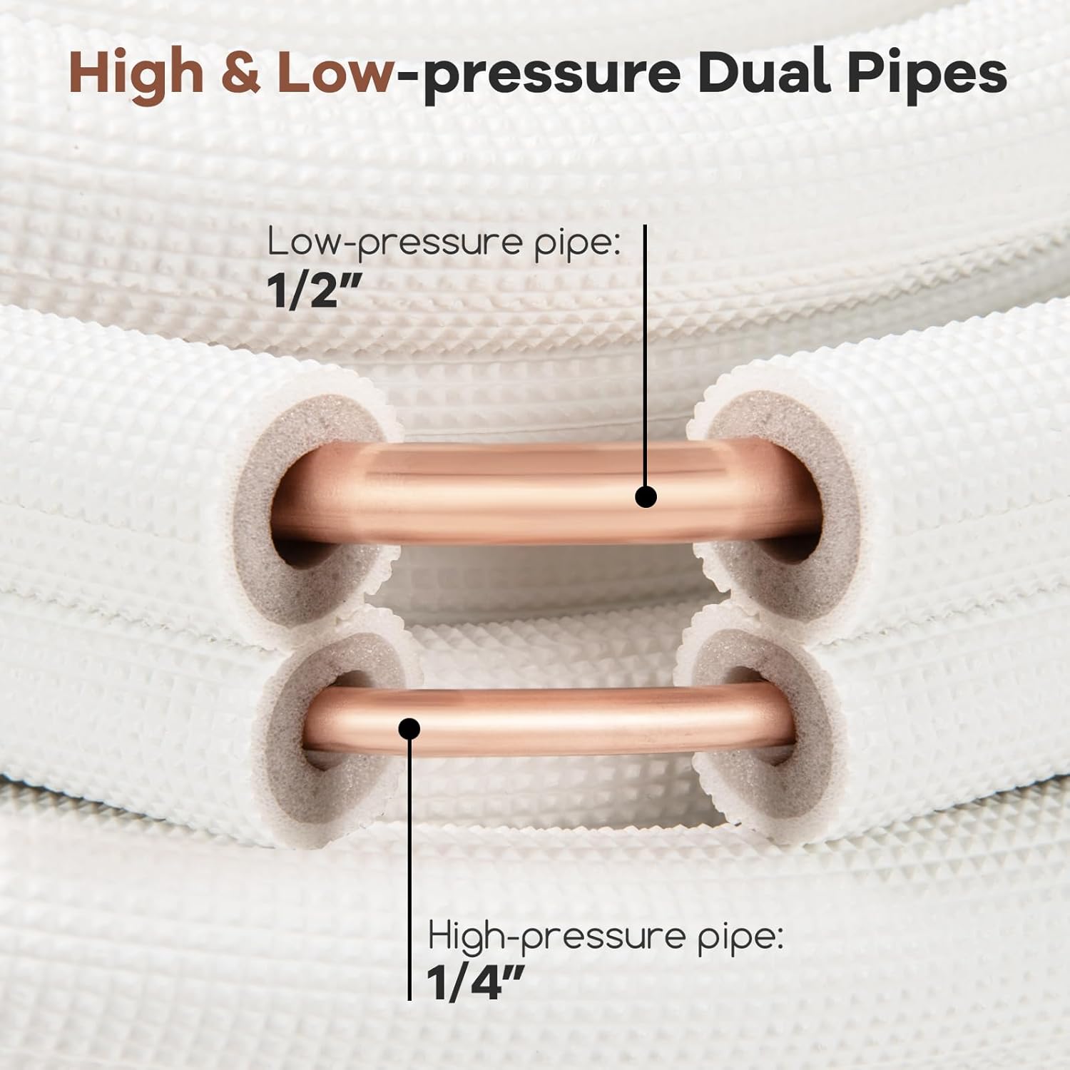 ARLIME 25 Ft. Mini Split Line Set, 1/4
