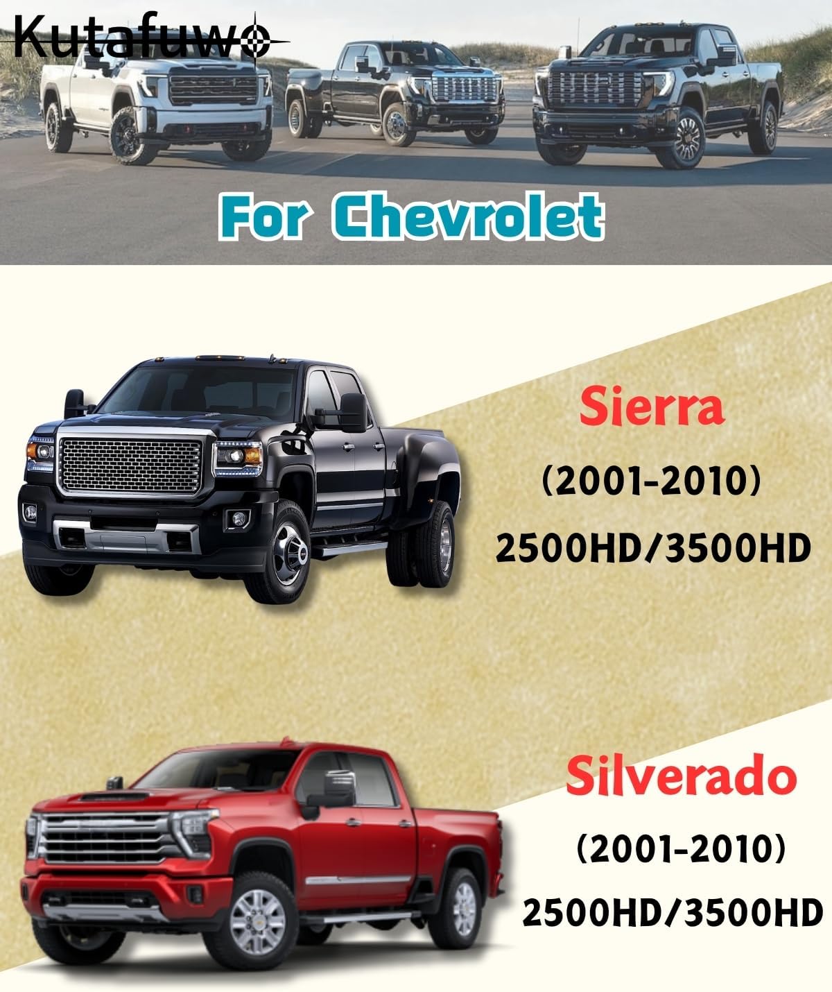 Class 5 Trailer Hitch Receiver for Chevy Sierra/Silverado 2500HD/3500HD(2001-2010) towbar Accessories，No-Drill Installation Trailer 2