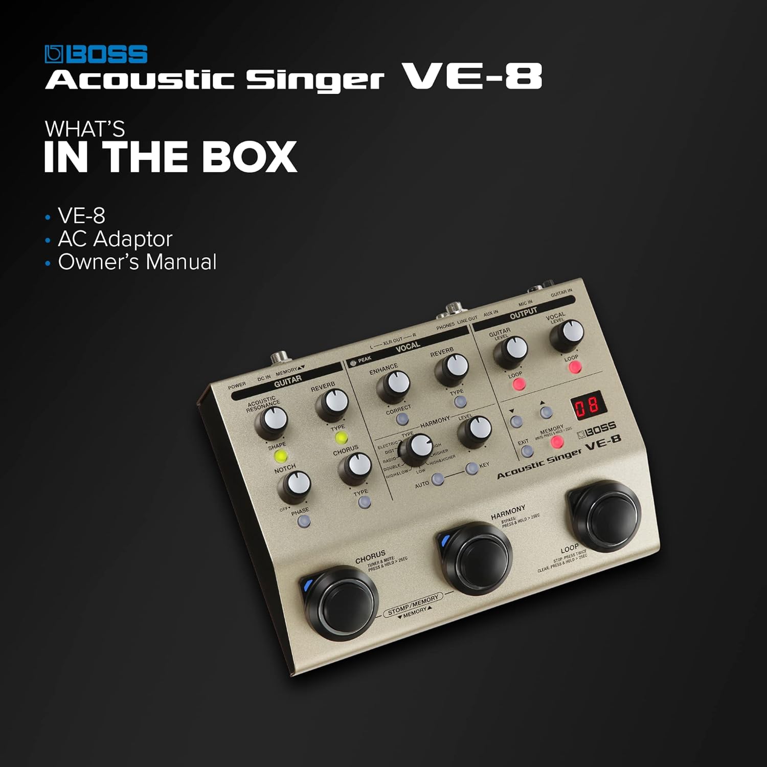 Boss VE-8 Acoustic Singer & FS-6 Dual Foot Switch