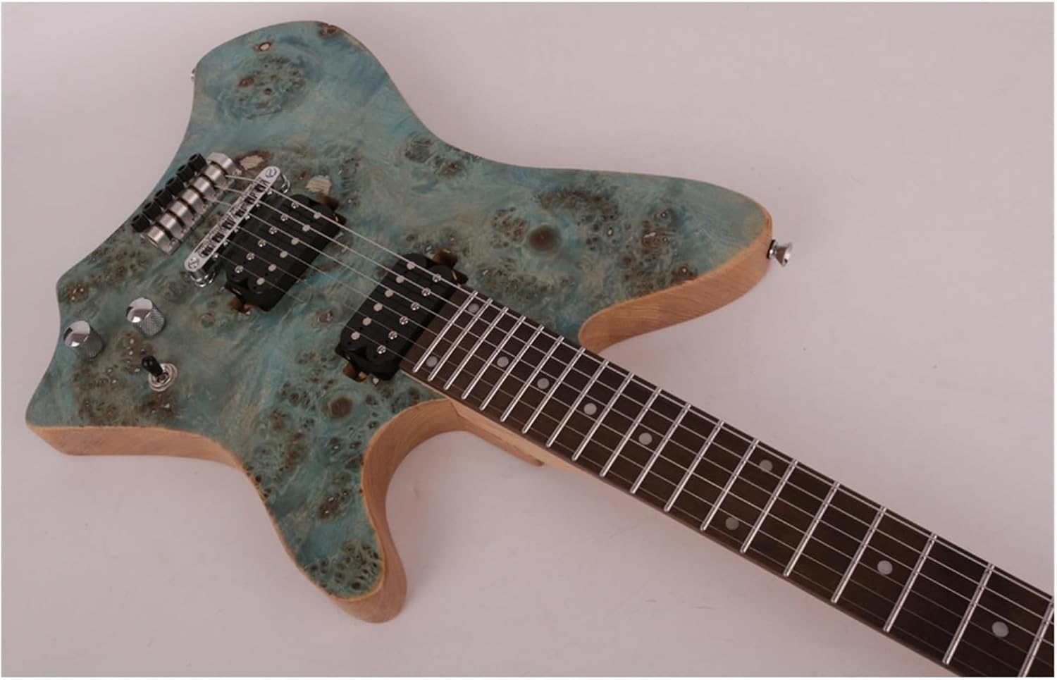 VENEKA Headless Electric Guitar Maple/Mahogany Neck Rosewood Fingerboard Headless Travel Portable Electric Guitar (Color : 01)