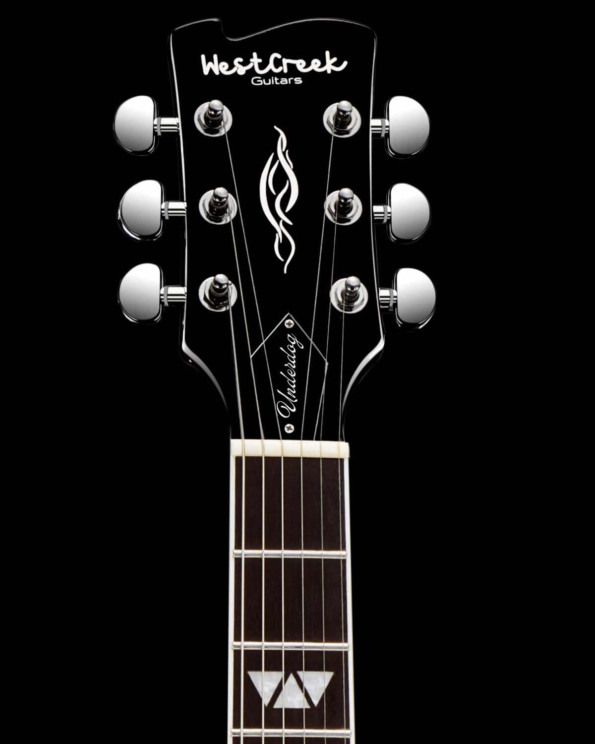 WestCreek Underdog Solid Body Electric Guitar, Mahogany Body, Maple Neck, Rosewood Fretboard, Rounded End Frets, Bone Nut, 22 Frets (Golden)